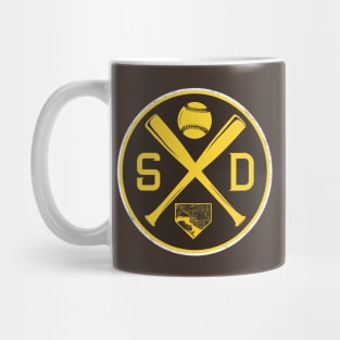 Vintage San Diego Baseball Bats SD Map Gameday Padre Mug